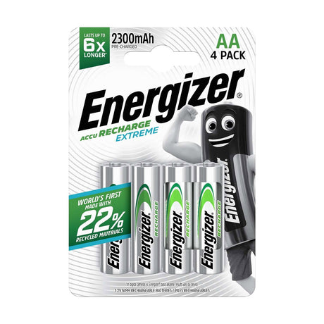 Energizer Recharge Extreme AA Batteries (HR6) - 4 Pack retail pack