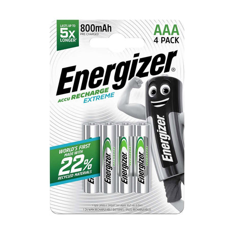 Energizer Recharge Extreme AAA Batteries (HR03) - 4 Pack retail pack