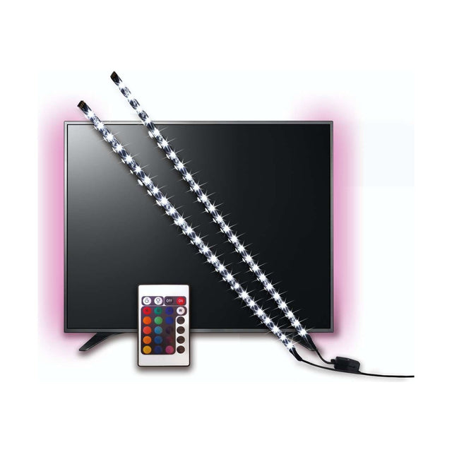 3.2W RGB USB 2 x 50cm LED TV Strip Light - Colour Changing