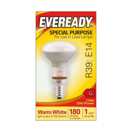 E14 (SES) Reflector R39 Bulb 30W 180lm - Warm White 2700K retail pack