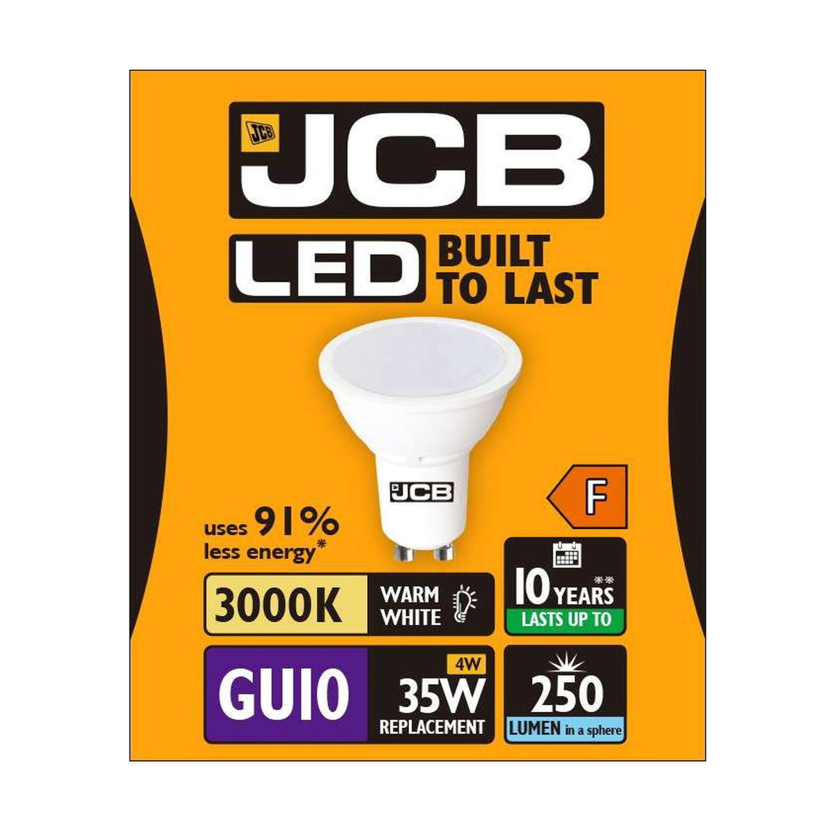 GU10 LED Bulb 4W 250lm - Warm White 3000K retail pack