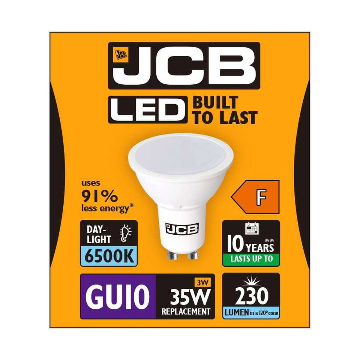 GU10 LED Spotlight Bulb 3W 230lm Non-Dimmable - Daylight 6500K retail pack