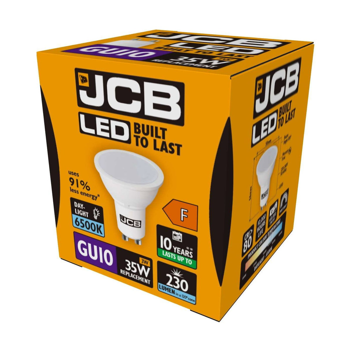 GU10 LED Spotlight Bulb 3W 230lm Non-Dimmable - Daylight 6500K retail pack