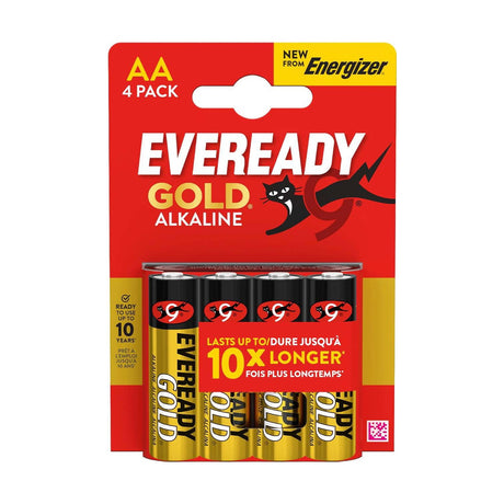 Eveready Gold AA Batteries (LR6) - 4 Pack retail pack