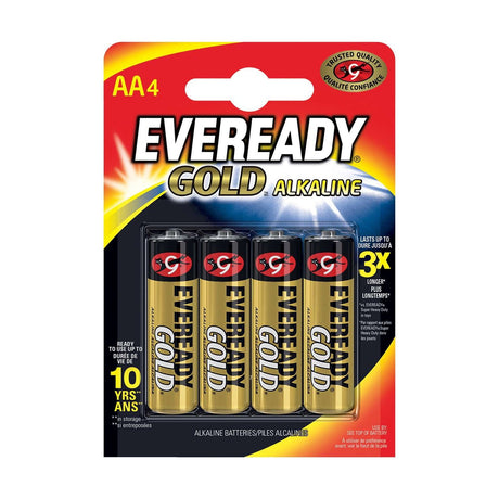 Eveready Gold AA Batteries (LR6) - 4 Pack retail pack