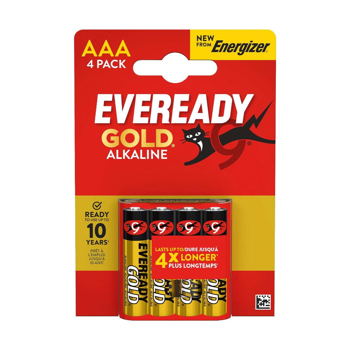 Eveready Gold AAA Batteries (LR03) - 4 Pack retail pack