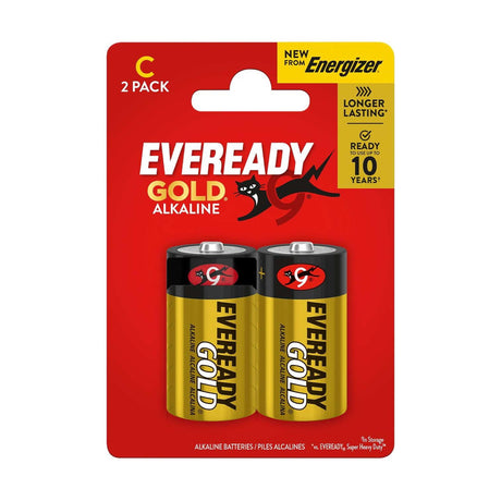 Eveready Gold C Batteries (LR14) - 2 Pack retail pack