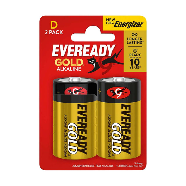 Eveready Gold D Batteries (LR20) - 2 Pack