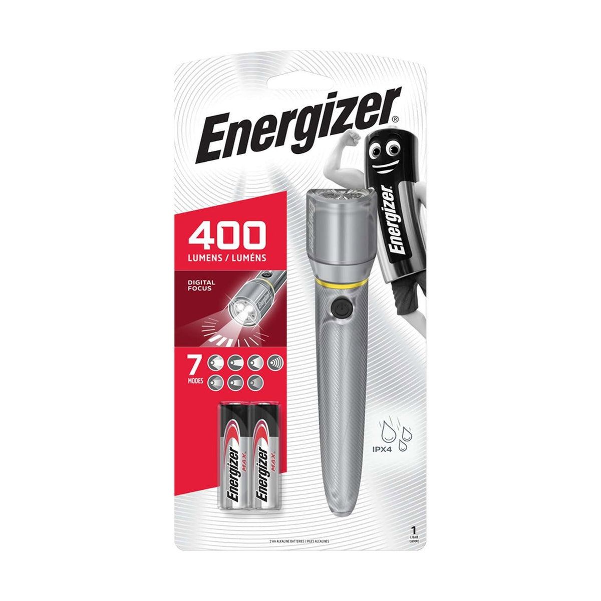 Energizer LED Vision HD Metal Torch 400lm - Cool White 4000K retail pack