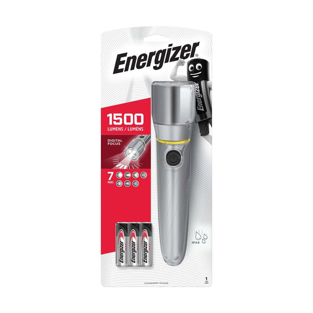 Energizer Vision HD LED Metal Torch 1500lm - 7 Modes, IPX4