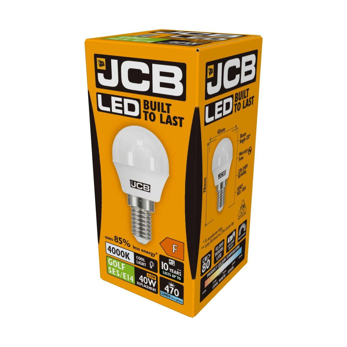E14 (SES) LED Golf Bulb 4.9W 470lm - Cool White 4000K - JCB retail pack