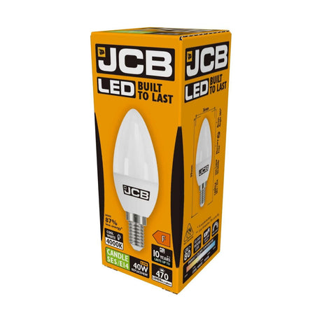 E14 (SES) LED Candle Bulb 4.9W 470lm - Cool White 4000K - JCB retail pack