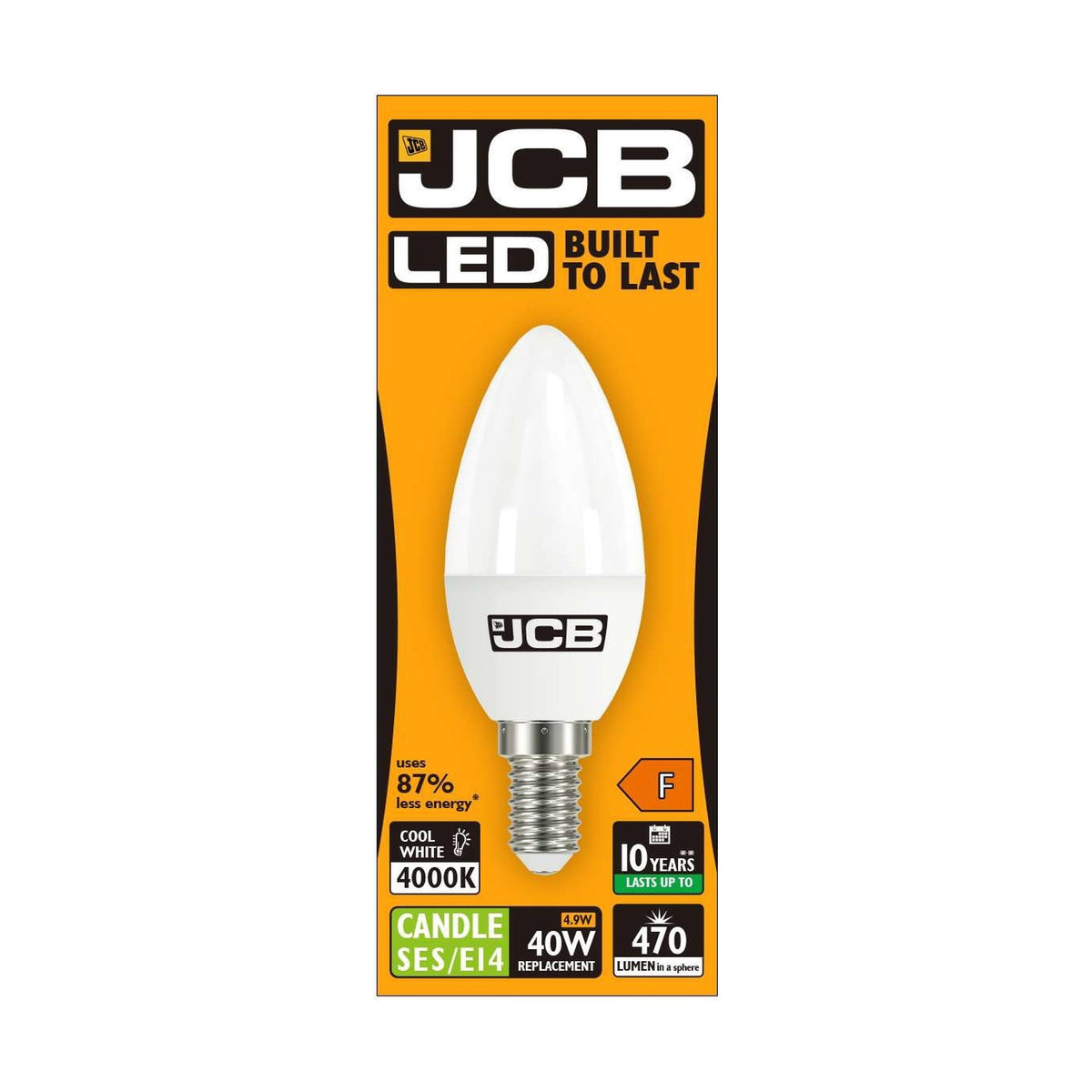 E14 (SES) LED Candle Bulb 4.9W 470lm - Cool White 4000K - JCB retail pack