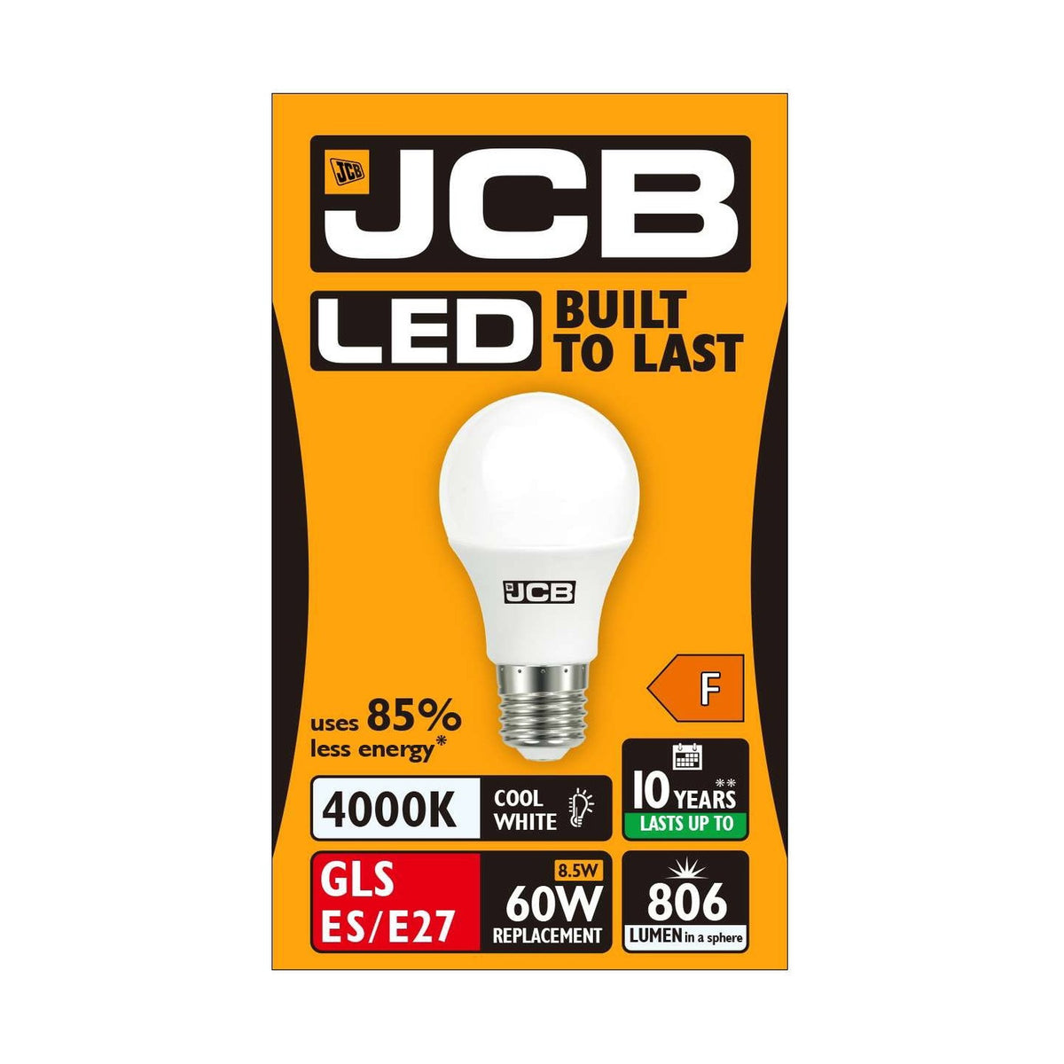 E27 (ES) LED GLS Bulb 8.5W 806lm Non-Dimmable - Cool White 4000K retail pack