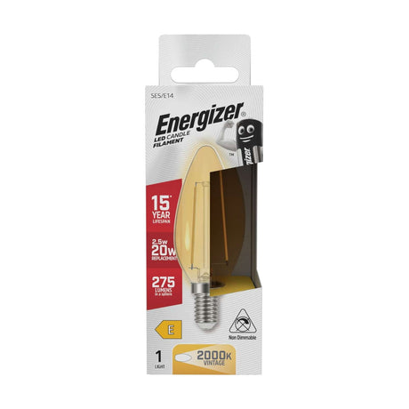 E14 (SES) LED Candle Bulb 2.5W 275lm Non-Dimmable - Warm White retail pack
