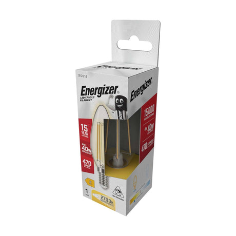 E14 (SES) LED Filament Candle Bulb 4W 470lm - Warm White 2700K retail pack