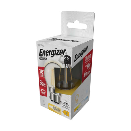 B22 (BC) LED Golf Bulb 4W 470lm Non-Dimmable - Warm White 2700K retail pack