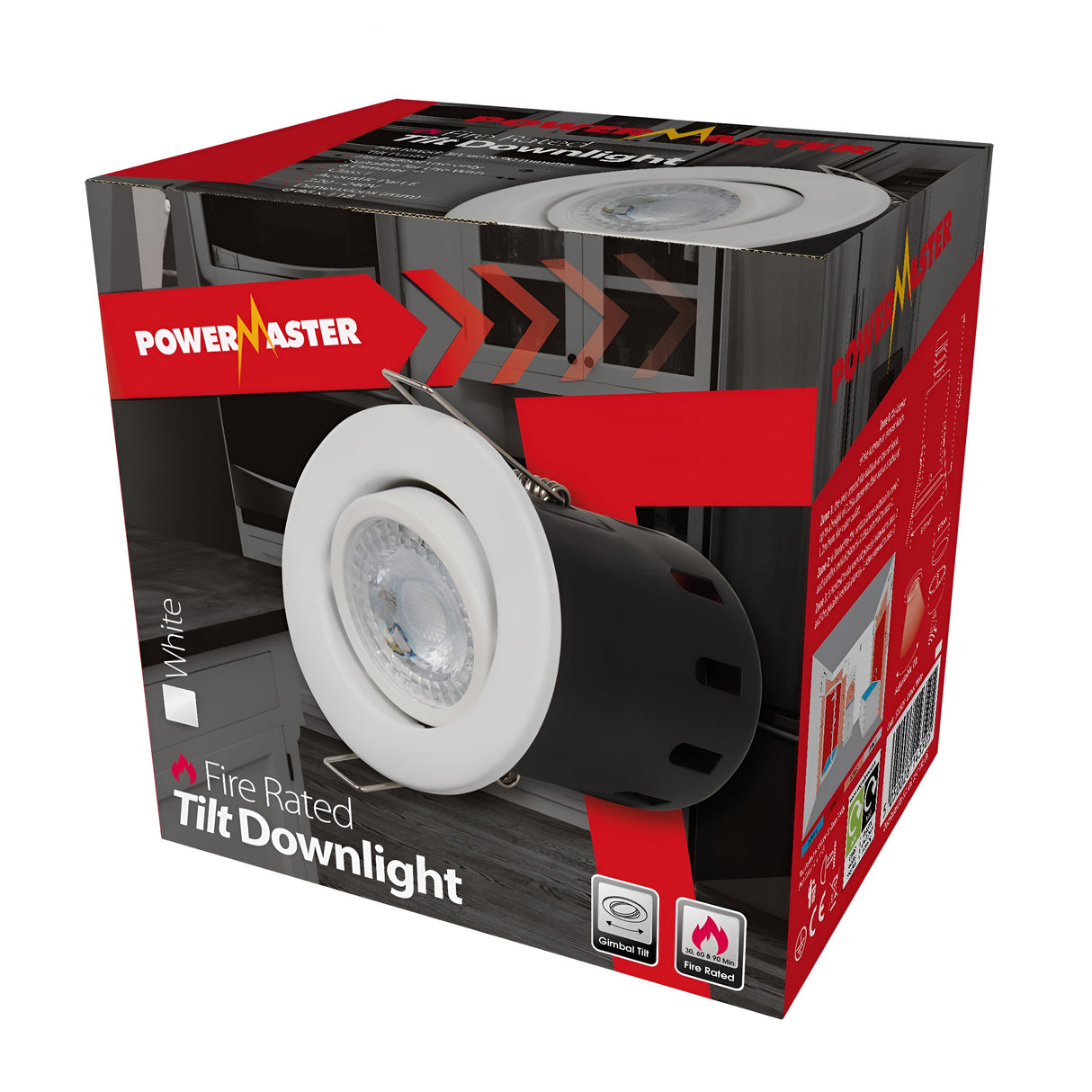 PowerMaster Fire Rated Tilt Downlight - White