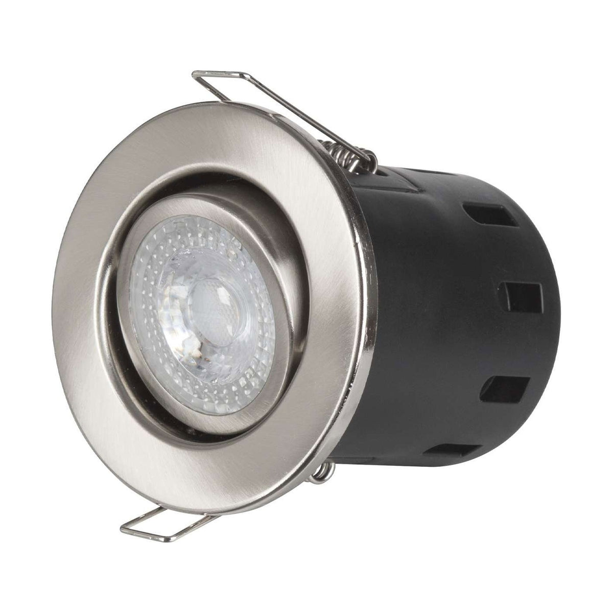 Fire Rated Tilt Downlight - Brushed Chrome