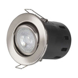 Fire Rated Tilt Downlight - Brushed Chrome