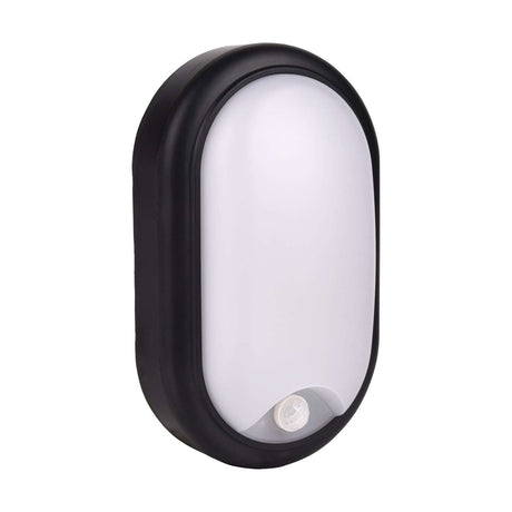 14W IP54 PIR Sensor Oval Bulkhead - Cool White 4000K