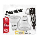 GU10 LED 4.6W 375lm Dimmable - Warm White 3000K, 2 Pack retail pack