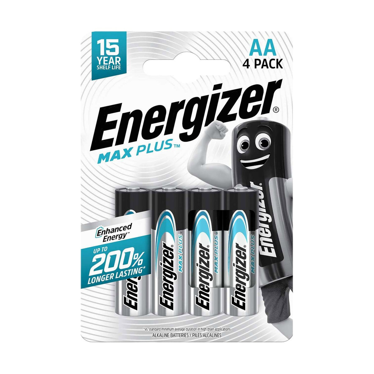 Energizer Max Plus AA Batteries (LR6) - 4 Pack retail pack