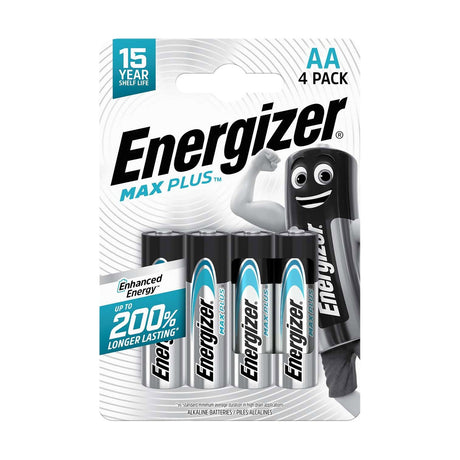 Energizer Max Plus AA Batteries (LR6) - 4 Pack retail pack