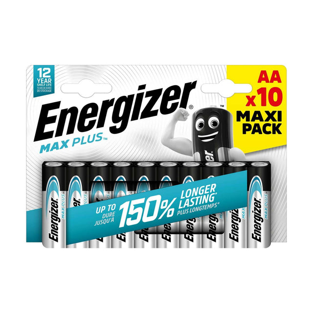 Energizer Max Plus AA Batteries (LR6) - 10 Pack retail pack