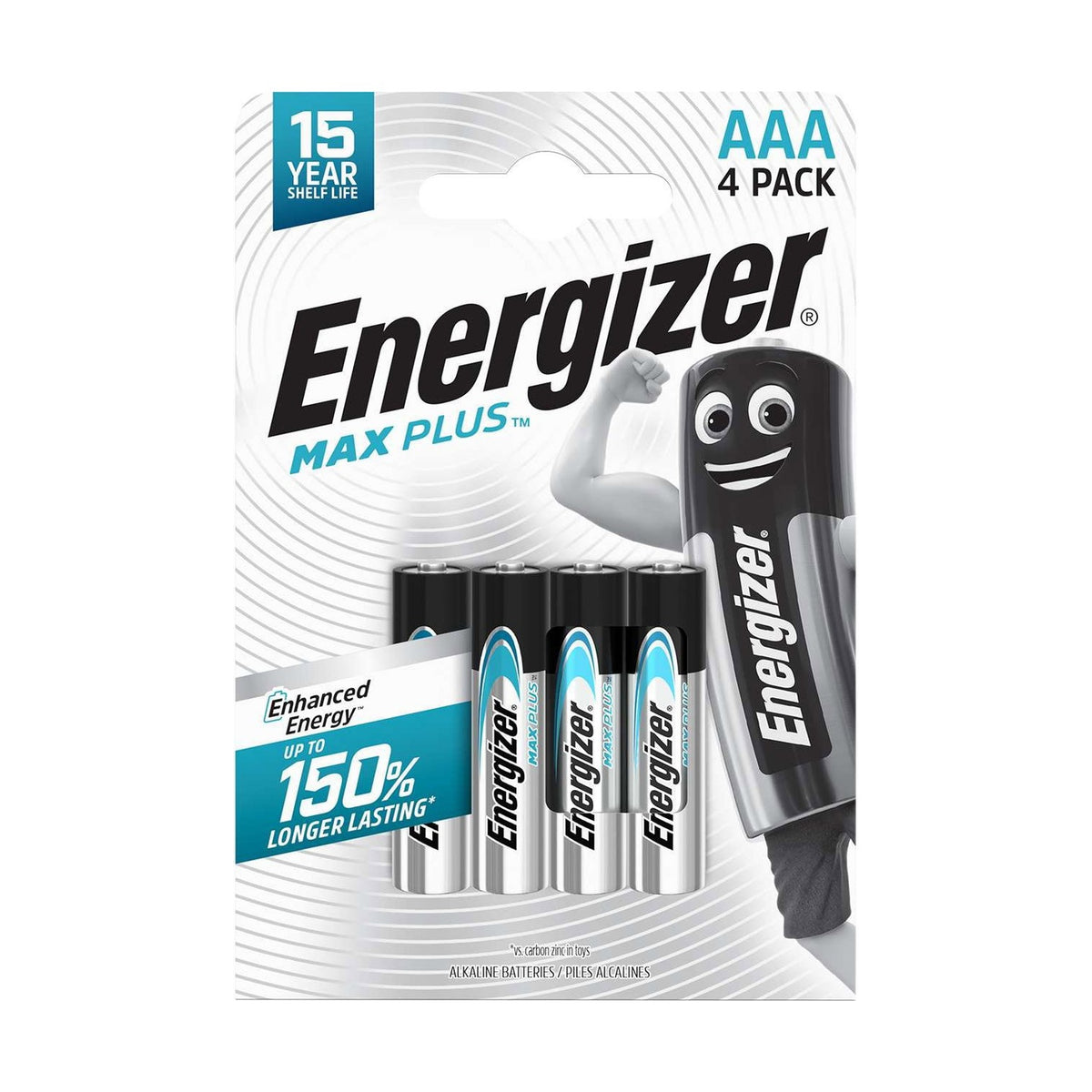 Energizer Max Plus AAA Batteries (LR03) - 4 Pack retail pack