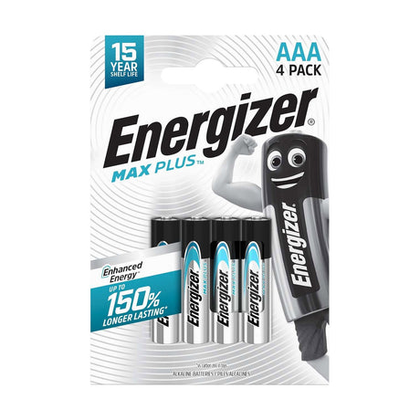 Energizer Max Plus AAA Batteries (LR03) - 4 Pack retail pack
