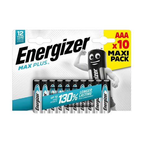 Energizer Max Plus AAA Batteries (LR03) - 10 Pack retail pack