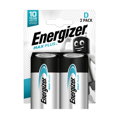 Energizer Max Plus D Batteries (LR20) - 2 Pack retail pack
