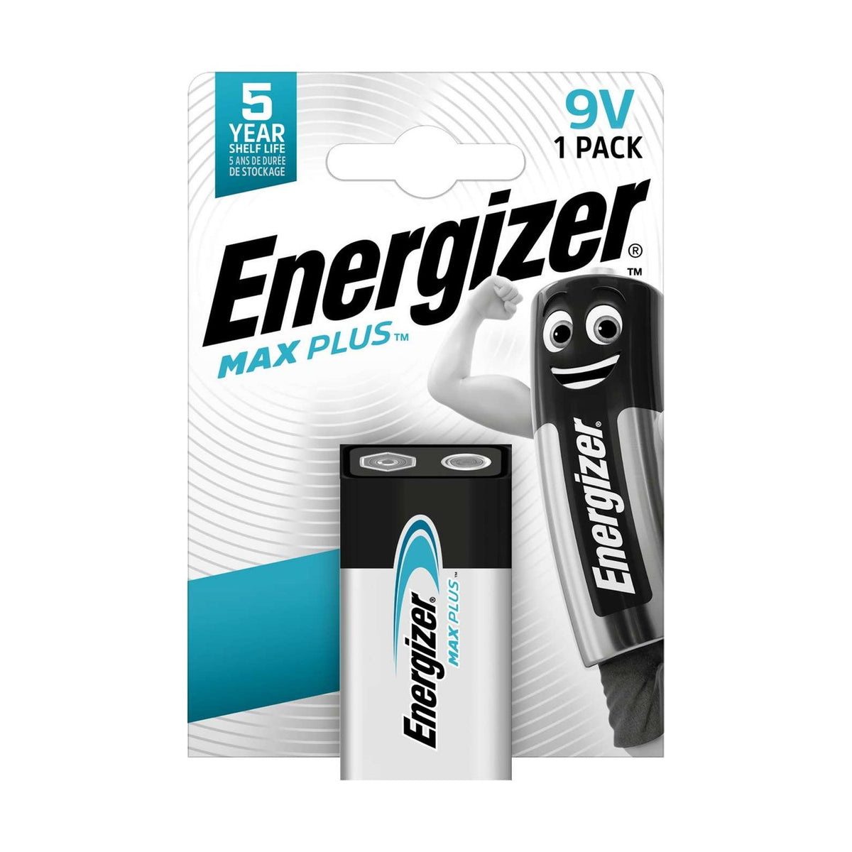 Energizer Max Plus 9V Batteries (PP3) - 1 Pack retail pack