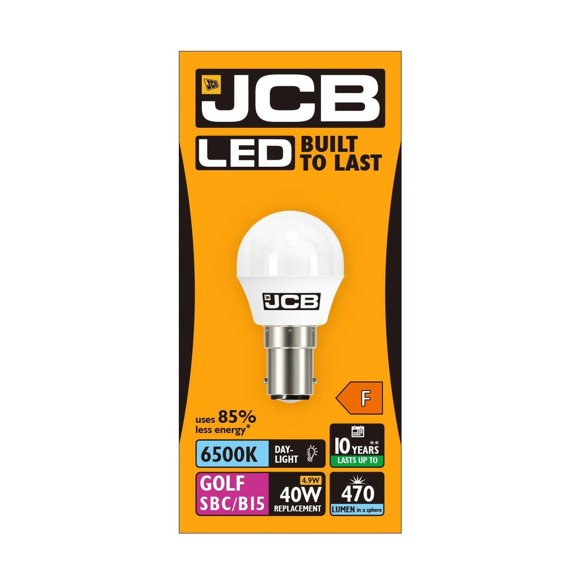B15 (SBC) LED Golf Bulb 4.9W 470lm Non-Dimmable - Daylight 6500K - JCB