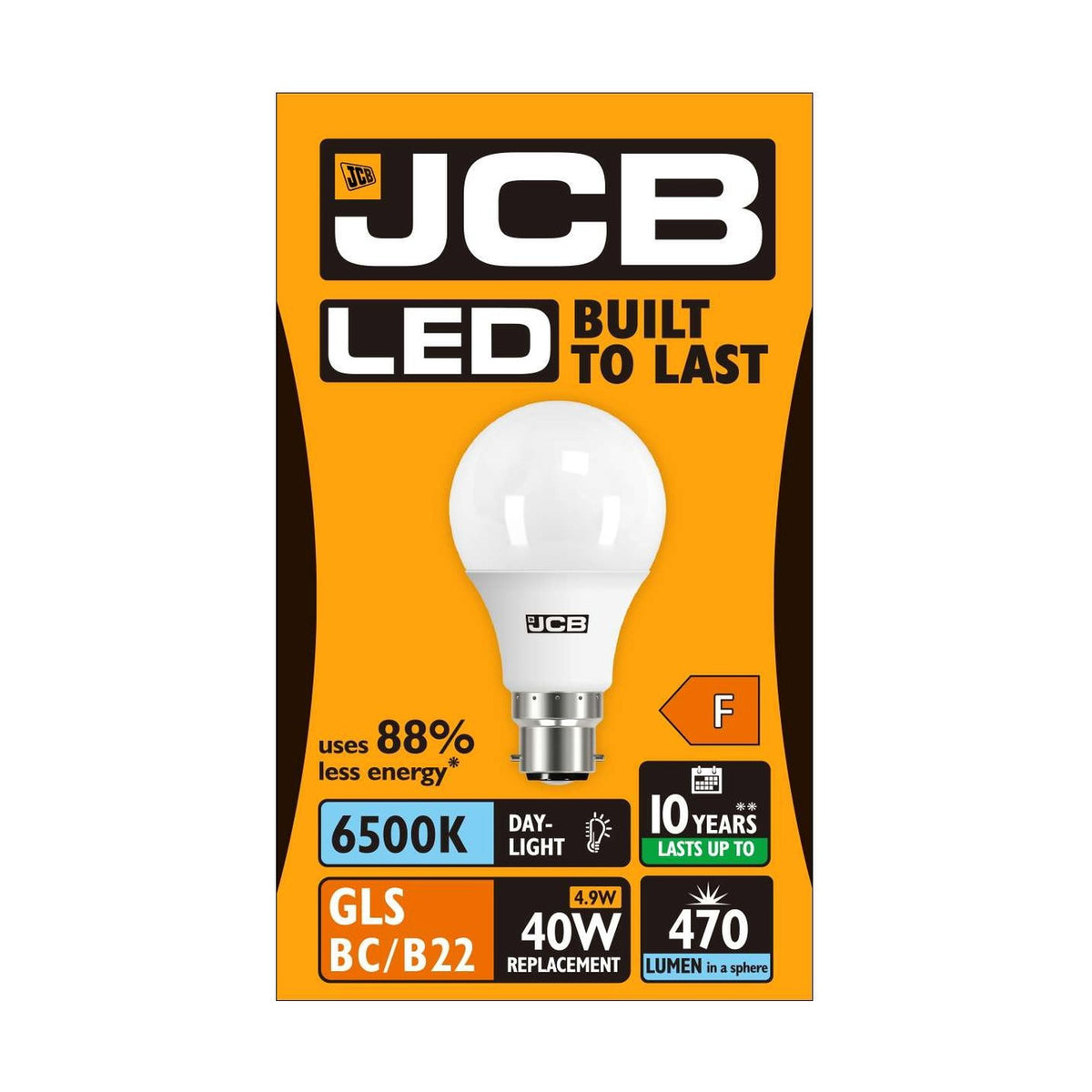 B22 (BC) LED GLS Bulb 4.9W 470lm Non-Dimmable - Daylight 6500K retail pack