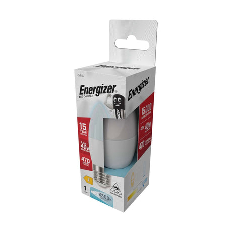 E27 (ES) LED Candle Bulb 4.2W 470lm Non-Dimmable - Daylight 6500K retail pack