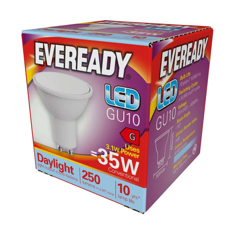 GU10 LED Bulb 3.1W 250lm - Daylight 6500K retail pack