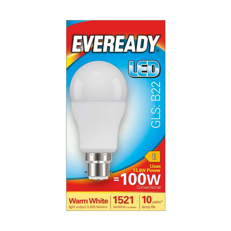 B22 (BC) LED GLS Bulb 13.8W 1521lm - Warm White 3000K retail pack