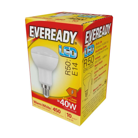 E14 (SES) LED R50 Reflector Bulb 4.9W 450lm - Warm White 3000K retail pack