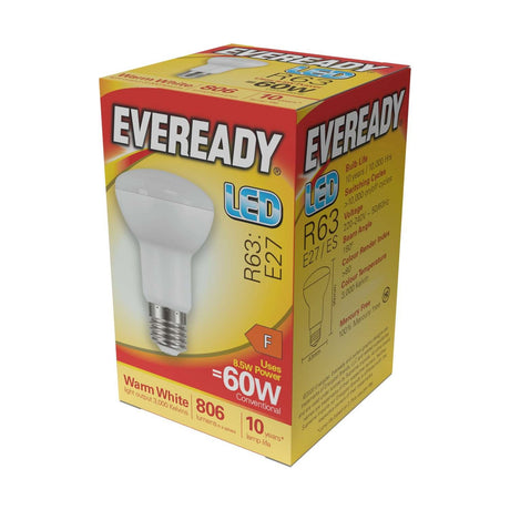 E27 (ES) LED R63 Reflector Bulb 8.5W 806lm - Warm White 3000K retail pack