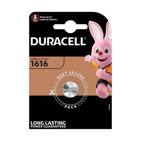 Duracell 3V Lithium Coin Batteries (CR1616) - 1 Pack retail pack