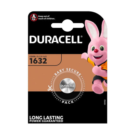 Duracell Specialty CR1632 3V Lithium Coin Battery retail pack
