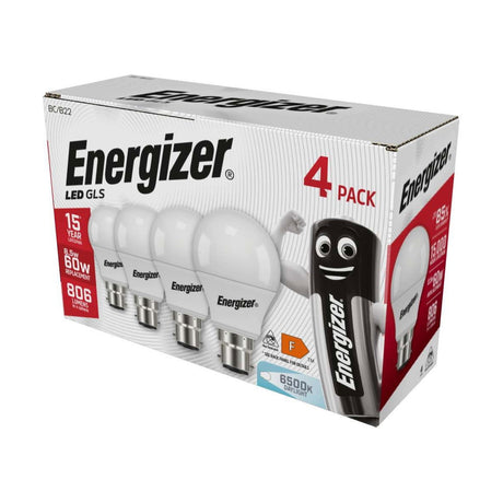 B22 (BC) LED Bulb 8.5W 806lm Non-Dimmable - Daylight, 4 Pack retail pack