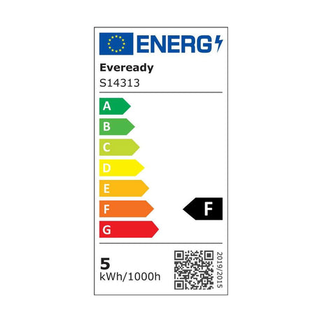 E27 (ES) LED GLS Bulb 4.9W 470lm Non-Dimmable - Cool White 4000K energy label