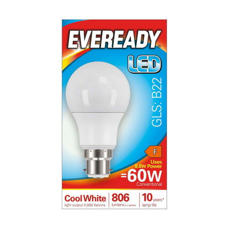 B22 (BC) LED GLS Bulb 8.8W 806lm Non-Dimmable - Cool White 4000K retail pack