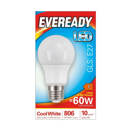 E27 (ES) LED GLS Bulb 8.8W 806lm - Cool White 4000K retail pack