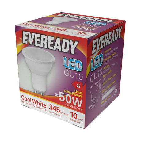 GU10 LED Bulb 4.9W 345lm - Cool White 4000K retail pack