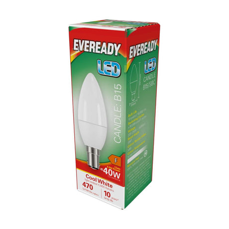 B15 (SBC) LED Candle Bulb 4.9W 470lm - Cool White 4000K retail pack