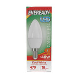 E14 (SES) LED Candle Bulb 4.9W 470lm - Cool White 4000K - Eveready retail pack